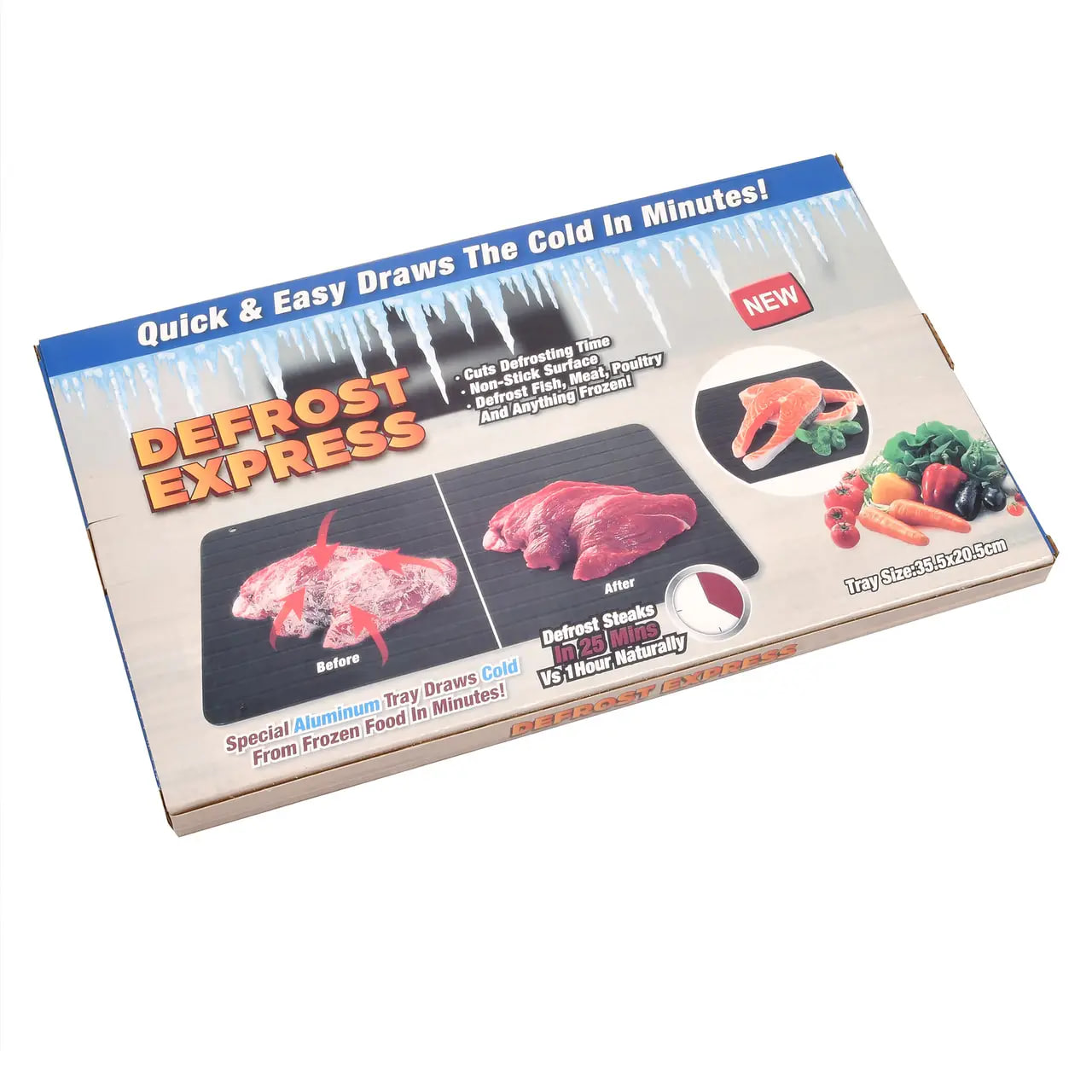 Алюмінієва дошка для розморожування продуктів 23×16,5 см ∙ Дошка для швидкого розморожування їжі 23×16,5 см - мініатюра 4