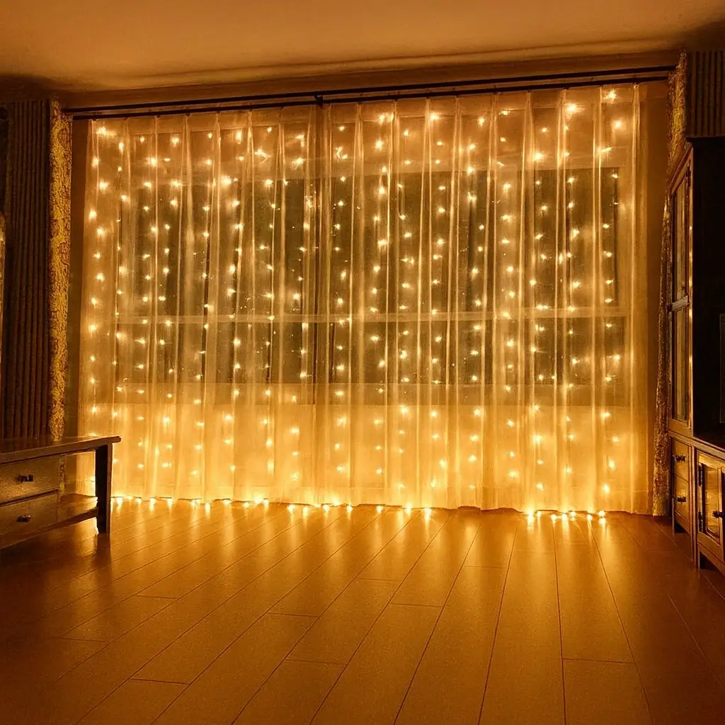 Гірлянда ШТОРА 2×2 м 200 LED Тепле світло XL-85-20 ∙ Світлодіодна штора 200 ламп 2×2 м XL-85-20 - мініатюра 2