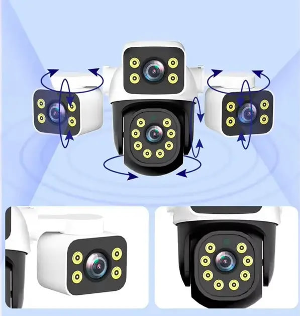 Камера відеоспостереження 12MP Wi-Fi IP-камера HD 3 об’єктива ∙ Потрійна вулична Wi-Fi камера відеоспостереження з боковими лінзами - мініатюра 6