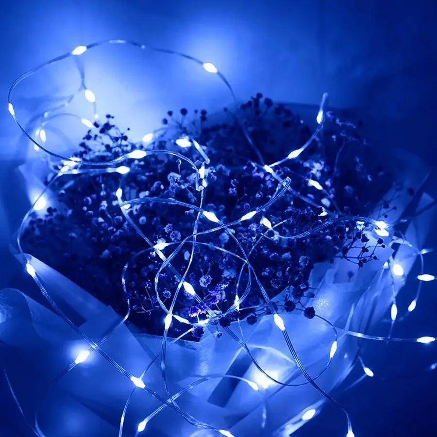 ПРОЗОРИЙ провід Гірлянда 500 (450*25*4501*25м) Синій XL-53-5 ∙ Гірлянда LED 500 прозорий провід 450+25+4501+25 м синє світло - мініатюра 2