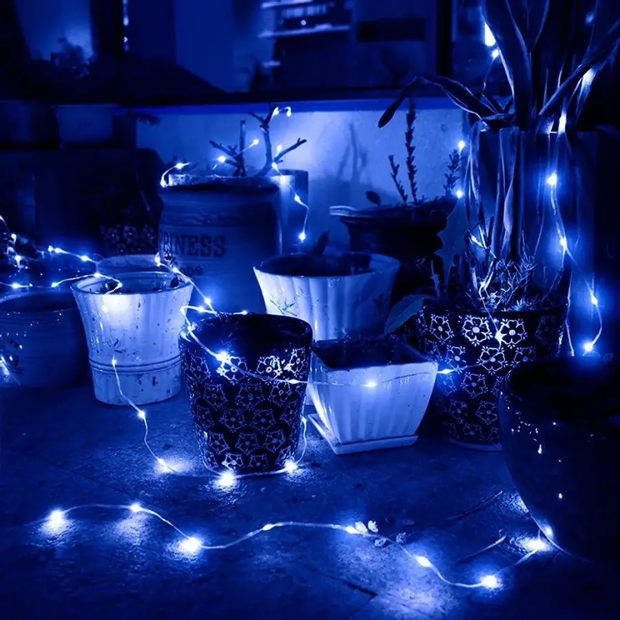 ПРОЗОРИЙ провід Гірлянда 500 (450*25*4501*25м) Синій XL-53-5 ∙ Гірлянда LED 500 прозорий провід 450+25+4501+25 м синє світло - мініатюра 4