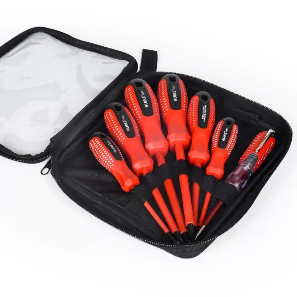 Діелектричні викрутки Screwdriver Set для безпечної роботи з електрикою ∙ Набір діелектричних викруток у чохлі Screwdriver Set 7 шт