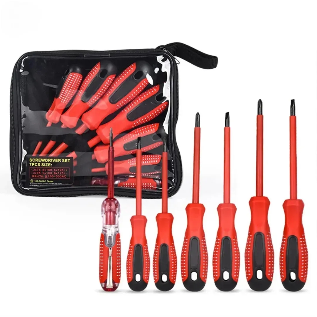 Діелектричні викрутки Screwdriver Set для безпечної роботи з електрикою ∙ Набір діелектричних викруток у чохлі Screwdriver Set 7 шт - мініатюра 7