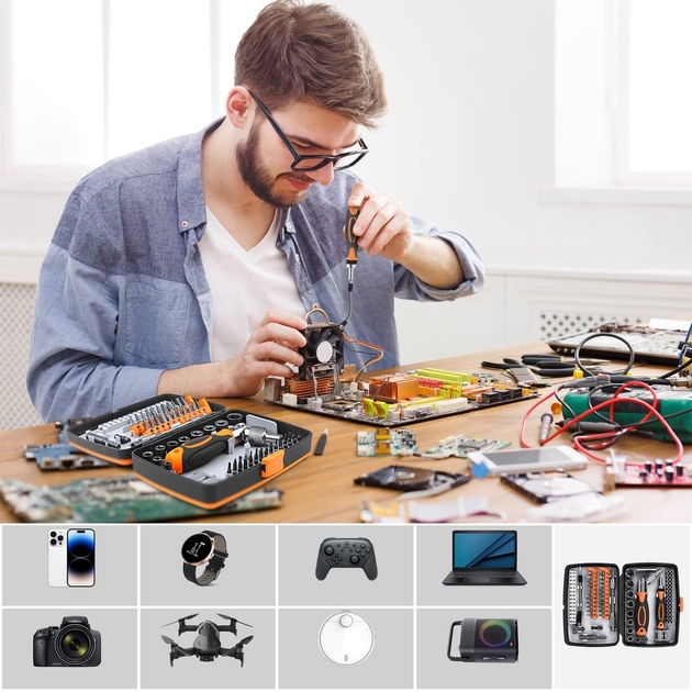 Набір викруток із тріщоткою багатофункціональний ручний інструмент 68 в 1 Torx RATCHET ∙ Універсальний набір ручного інструменту Torx RATCHET - мініатюра 3