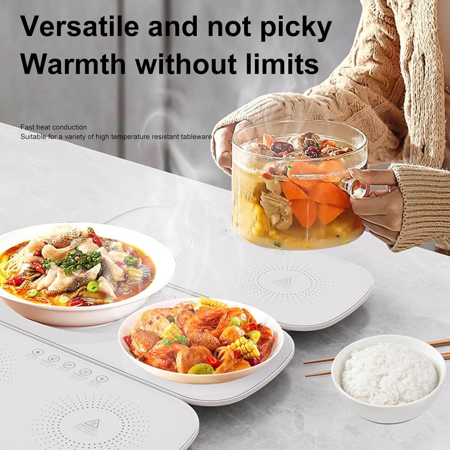 Інтелектуальна багатофункціональна дошка для підігріву їжі для дому та офісу ∙ Багатофункціональна тарілка з підігрівом - мініатюра 11