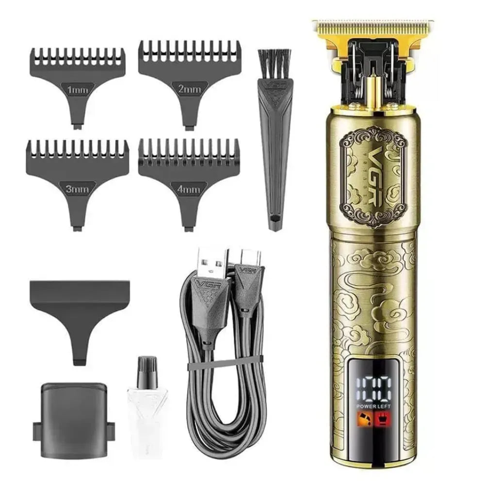 Тример VGR V-073 акумуляторний для бороди та волосся ∙ Акумуляторна машинка для стрижки від USB + 4 насадки VGR V-073
