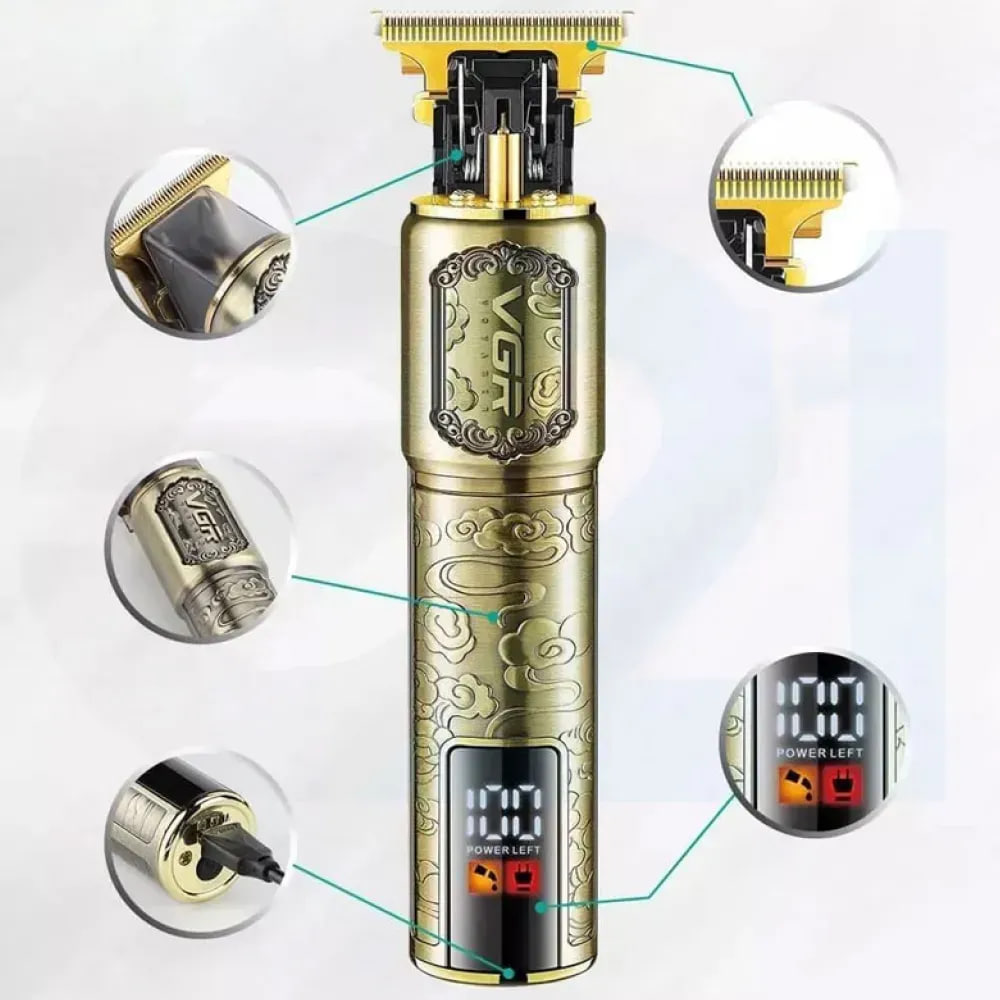 Тример VGR V-073 акумуляторний для бороди та волосся ∙ Акумуляторна машинка для стрижки від USB + 4 насадки VGR V-073 - мініатюра 5
