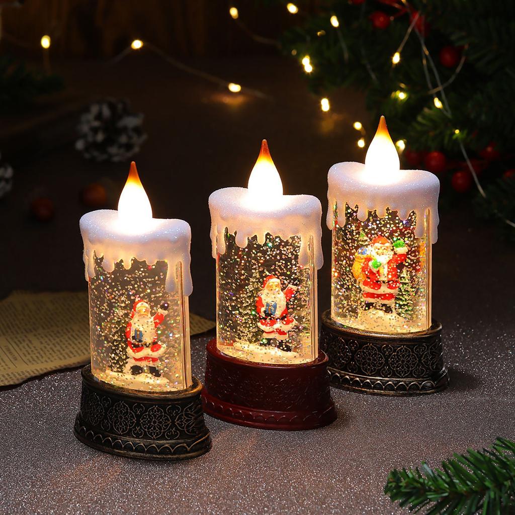 Новорічний нічник Свічка зі сніговиком SH2826 ∙ Новорічний музичний нічник-світильник SH2826 - мініатюра 4