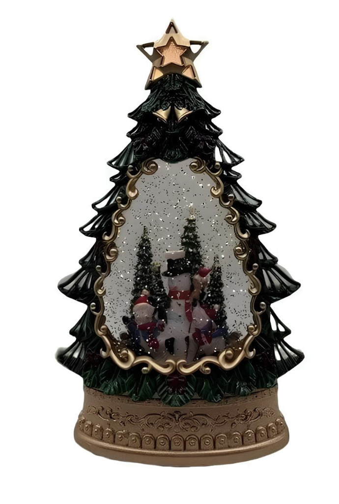 Сніжна ялинка Дід Мороз з подарунками SH1616 з LED і автопіддувом ∙ Сніжна ялинка SH1616 з Дідом Морозом