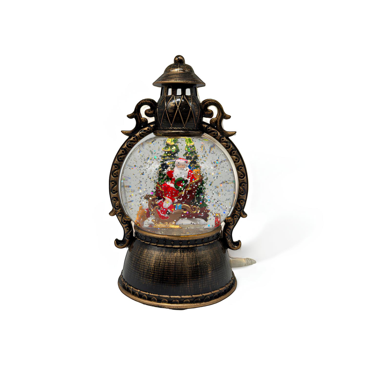 Новорічний музичний ліхтар SH2515 з LED та автоподувом ∙ Сніжний шар Дід Мороз SH2515