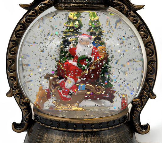 Новорічний музичний ліхтар SH2515 з LED та автоподувом ∙ Сніжний шар Дід Мороз SH2515 - мініатюра 2