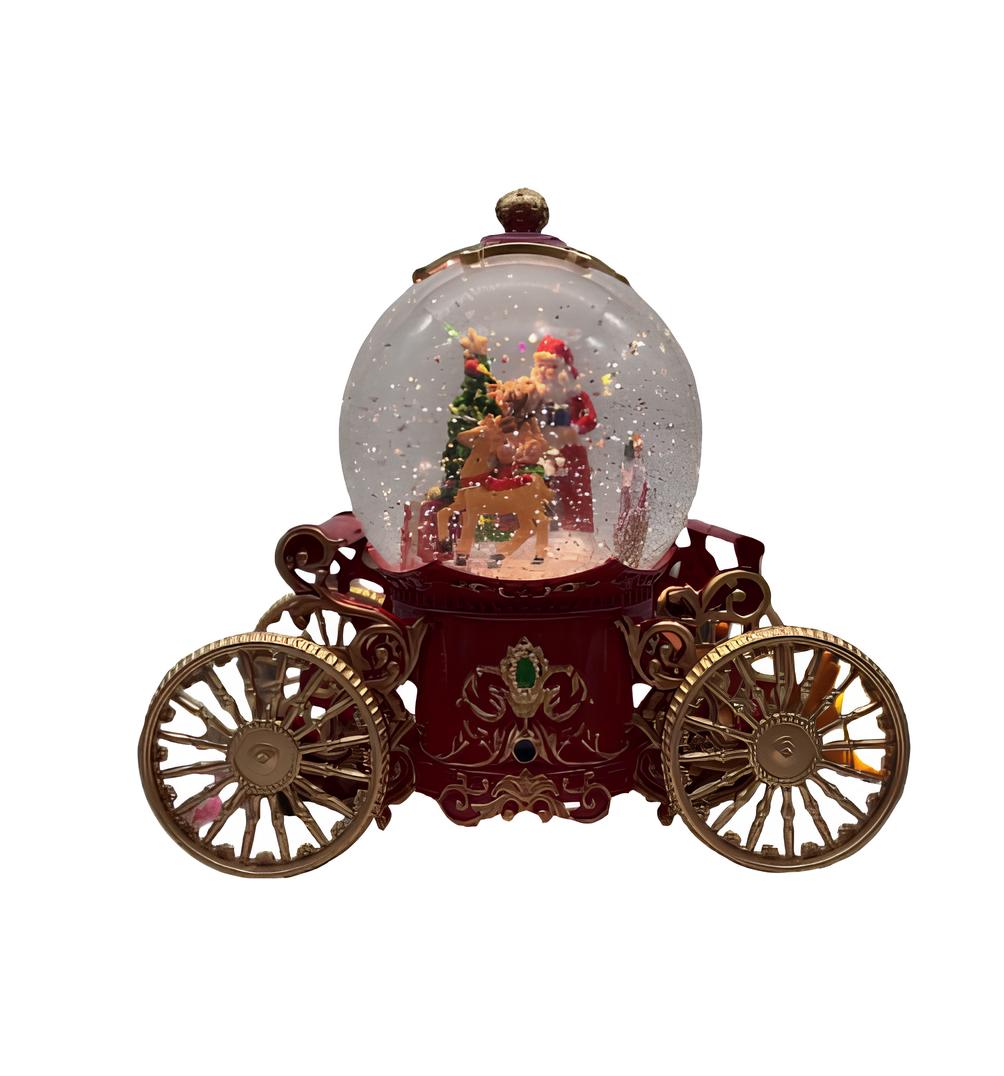Сніжний шар Карета SH2501 з автоподувом LED та музикою ∙ Новорічний музичний ліхтар у вигляді карети SH2501 - мініатюра 3