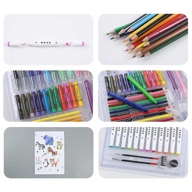 Дитячий набір на 98 предметів для малювання 007 з мольбертом у кейсі ∙ Набір для творчості Мольберт 007 – 98 предметів - мініатюра 7