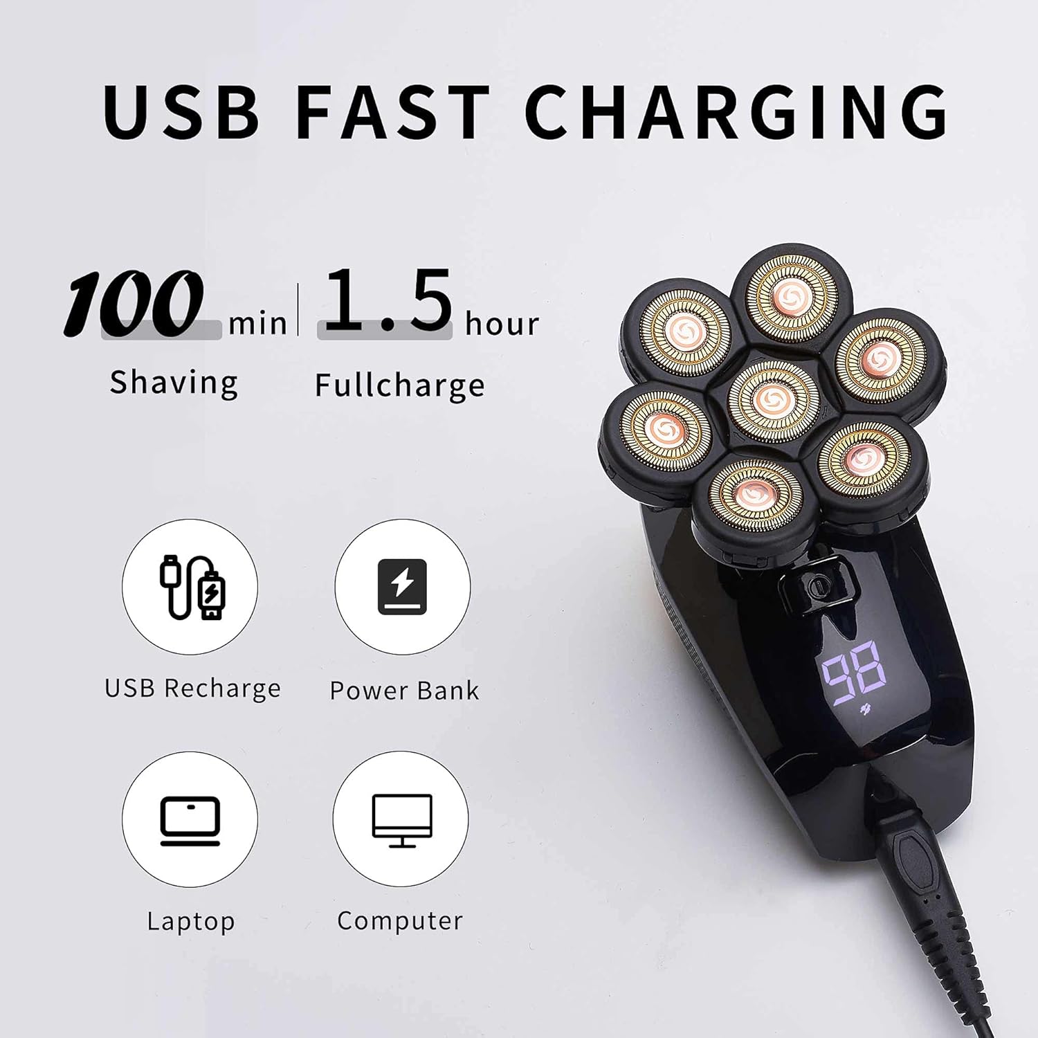 Електрична бритва для чоловіків 5 в 1 Electric Shaver для обличчя ∙ Багатофункціональна бритва 5 в 1 Electric Shaver - мініатюра 4