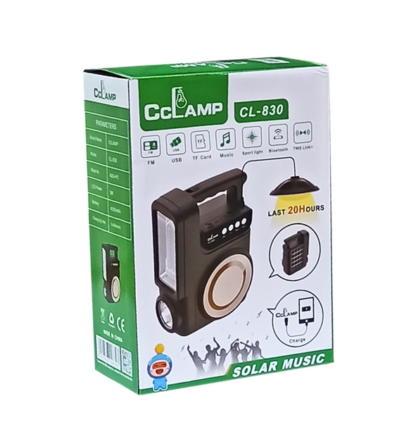 Зарядна станція CL-830 на сонячній батареї з PowerBank і радіо ∙ Портативна сонячна станція з радіо та Bluetooth CL-830 - мініатюра 3