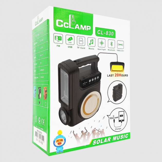 Зарядна станція CL-830 на сонячній батареї з PowerBank і радіо ∙ Портативна сонячна станція з радіо та Bluetooth CL-830 - мініатюра 6