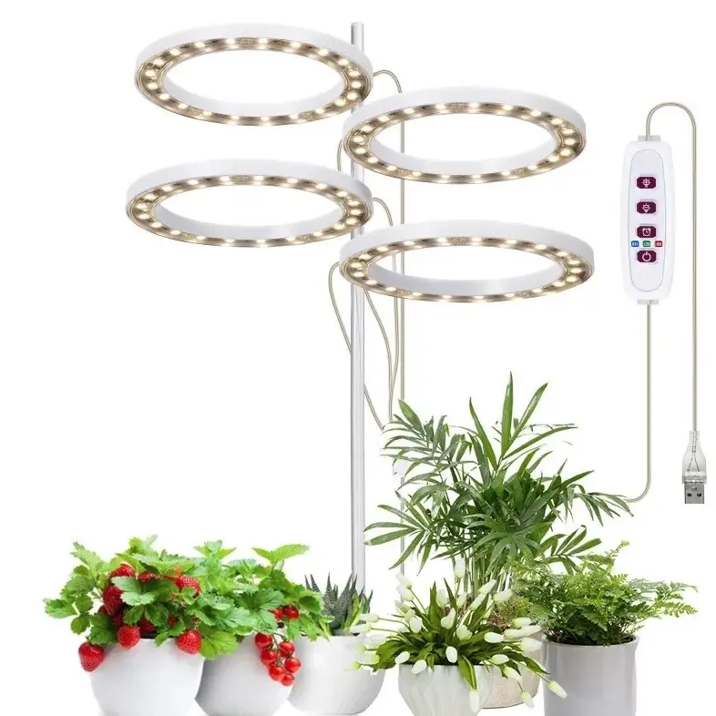 Лампа для фотосинтезу рослин з 4 світлодіодними кільцями MA714 ∙ LED лампа MA714 для росту рослин з регульованим напрямком світла - мініатюра 3