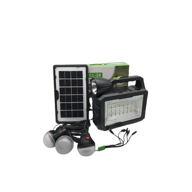 Зарядна станція портативна з сонячною панеллю ліхтарем та 3 лампочками CL 28 ∙ Портативна CL-28 сонячна станція - мініатюра 6