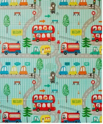 Дитячий розвиваючий складний термокилимок 200*180 см Folding baby mat Ігровий килимок для дітей (Автобус) - мініатюра 2