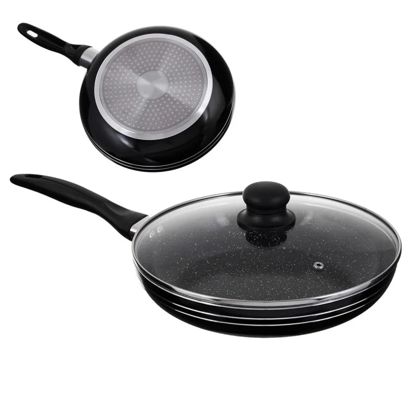 Сковорода з кришкою 24 см темний мармур UNIQUE 5164 ∙ Антипригарна сковорода UN-5164 з мармуровим покриттям та кришкою - мініатюра 6