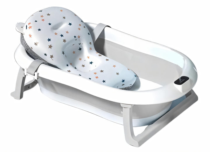 Дитяча ванночка Kanzaa складна з подушкою та вбудованим термометром ∙ Складна силіконова ванночка з термометром Kanzaa - мініатюра 2