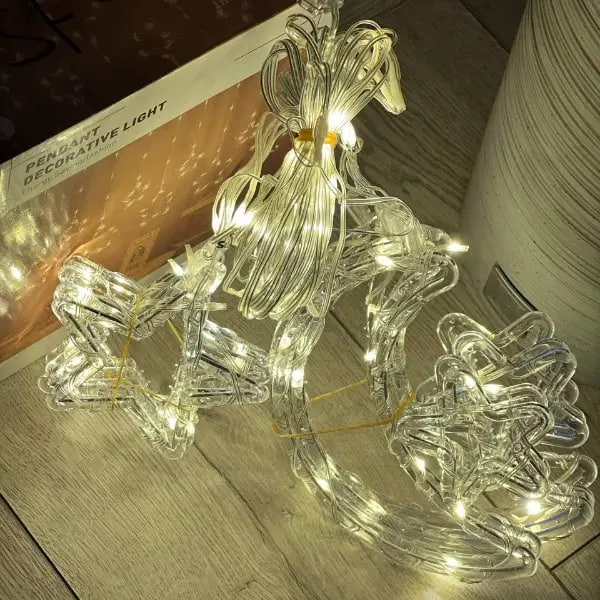 Гірлянда-штора Зірки та Місяць 3 м тепле світло USB ∙ Світлодіодна штора SF-43 із місяцем і зірками - мініатюра 2