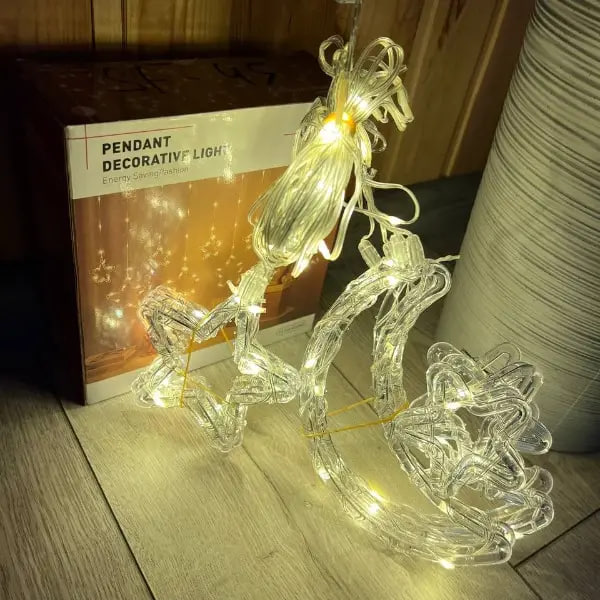 Гірлянда-штора Зірки та Місяць 3 м тепле світло USB ∙ Світлодіодна штора SF-43 із місяцем і зірками - мініатюра 3