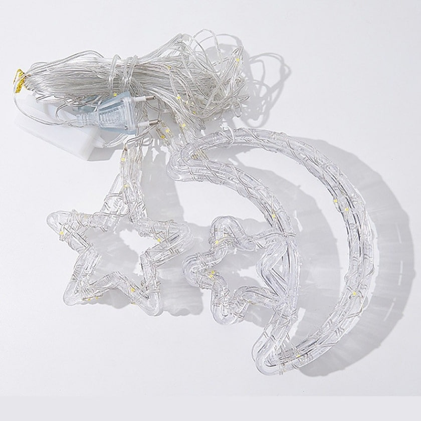 Гірлянда-штора Зірки та Місяць 3 м тепле світло USB ∙ Світлодіодна штора SF-43 із місяцем і зірками - мініатюра 6