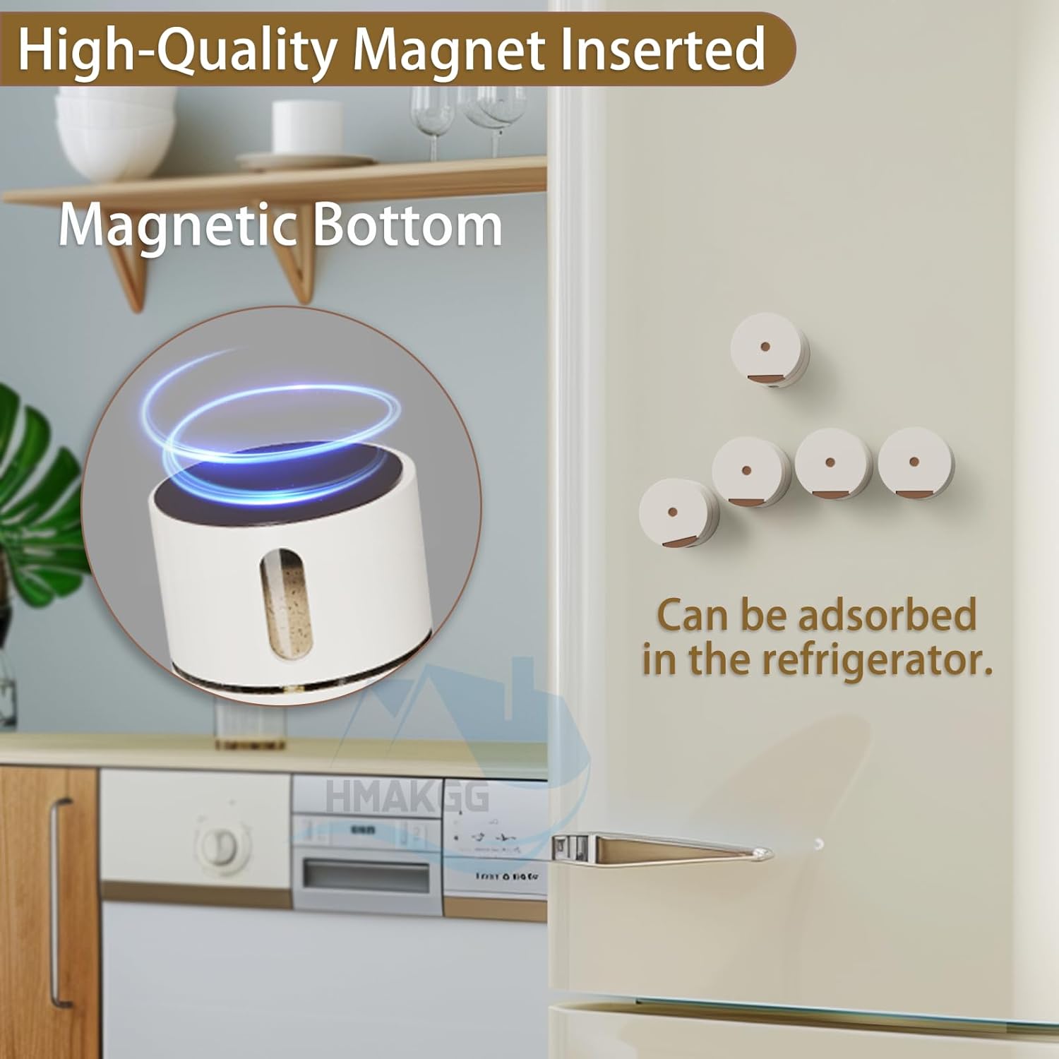 Набір магнітних баночок для спецій ∙ Настінний органайзер для солі та перцю для цукру - мініатюра 5