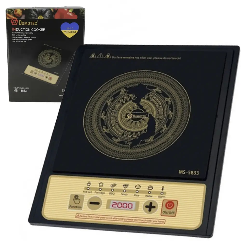 Індукційна плита MS-5833 1 конфорочна 2000 Вт ∙ Електрична настільна плита MS-5833 з сенсорним керуванням - мініатюра 3