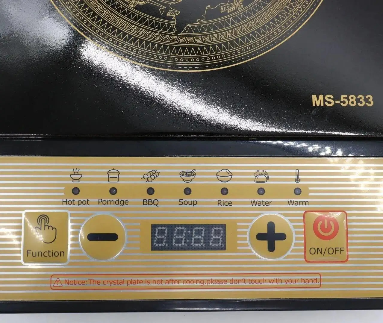 Індукційна плита MS-5833 1 конфорочна 2000 Вт ∙ Електрична настільна плита MS-5833 з сенсорним керуванням - мініатюра 7