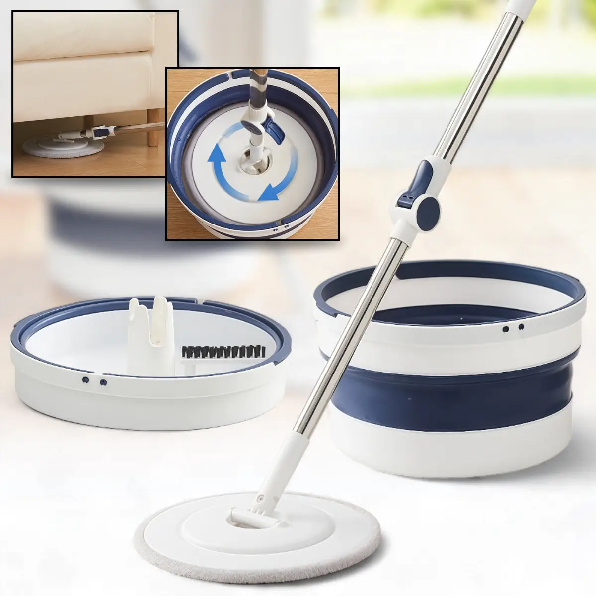 Швабра-Сфера Mop Bucket 1472 з інноваційною системою віджиму без рук ∙ Швабра з Ведром КРУГЛА Mop Bucket 1472 - мініатюра 3