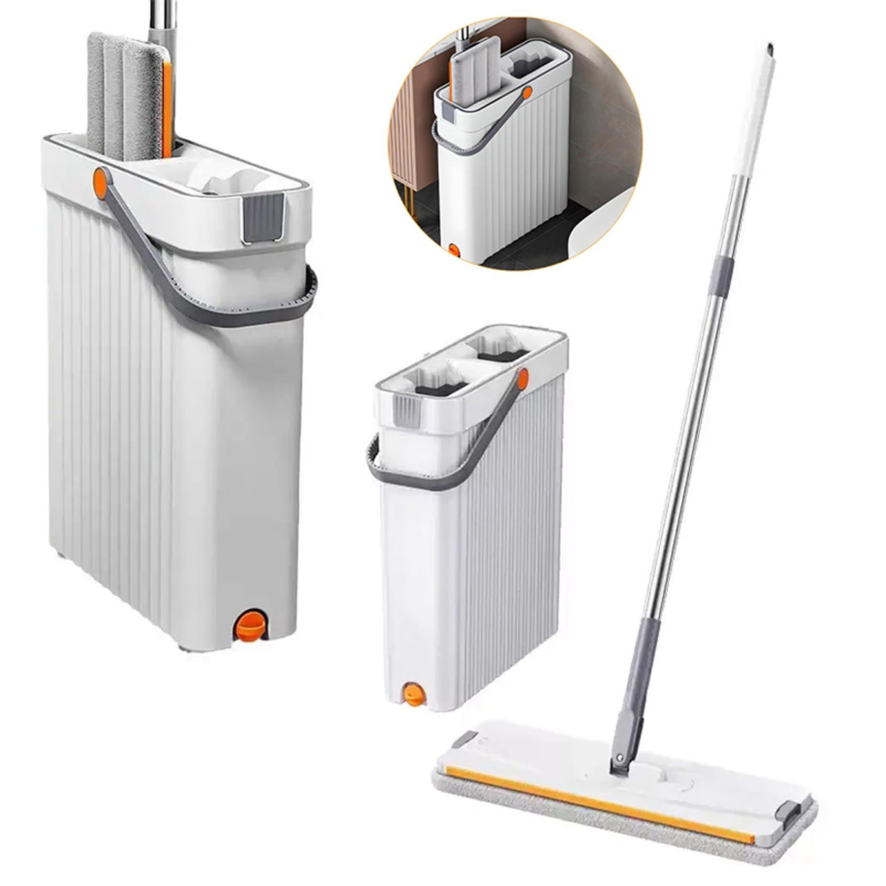 Комплект Mop Bucket 1065 для прибирання з автоматичним віджимом ∙ Швабра с Ведром Mop Bucket 1065 - мініатюра 4