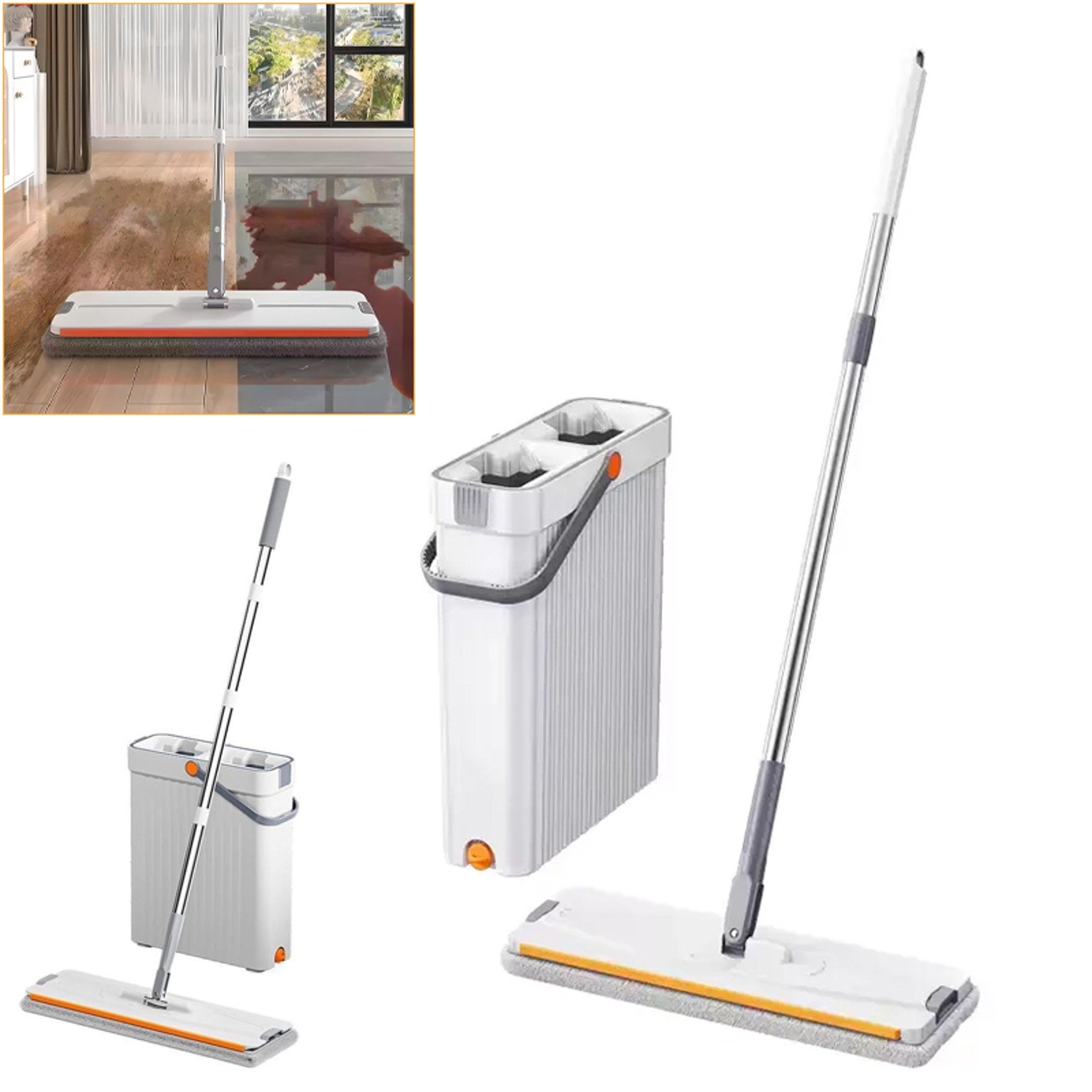 Комплект Mop Bucket 1065 для прибирання з автоматичним віджимом ∙ Швабра с Ведром Mop Bucket 1065 - мініатюра 10