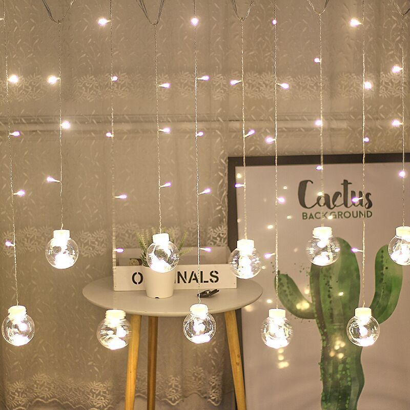 Світлодіодна гірлянда RD-070 Штора Кулька в кульці ∙ Гірлянда-штора RD-070 з білим проводом і білим світлом ламп - мініатюра 10