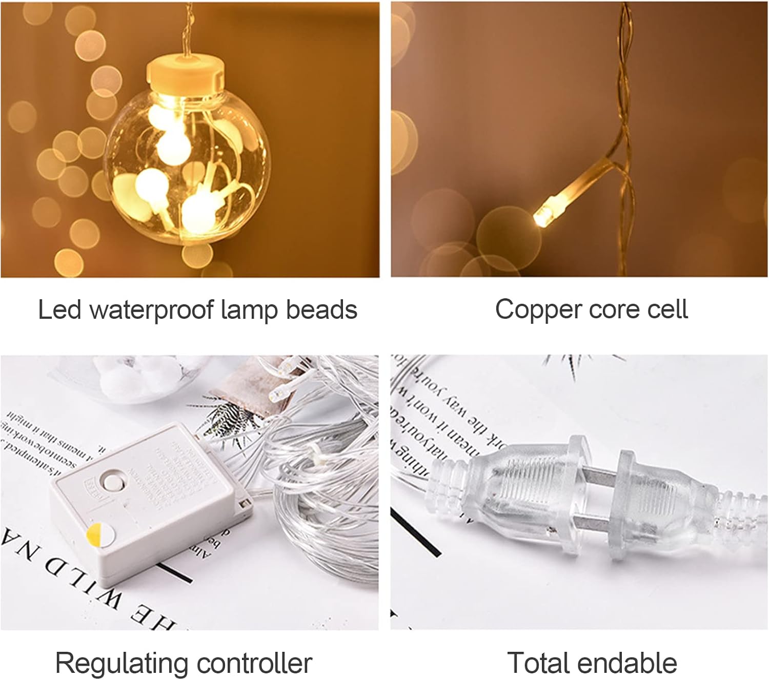 Світлодіодна гірлянда RD-071 штора Кулька в кульці ∙ Гірлянда RD-071 із теплим білим світінням - мініатюра 5