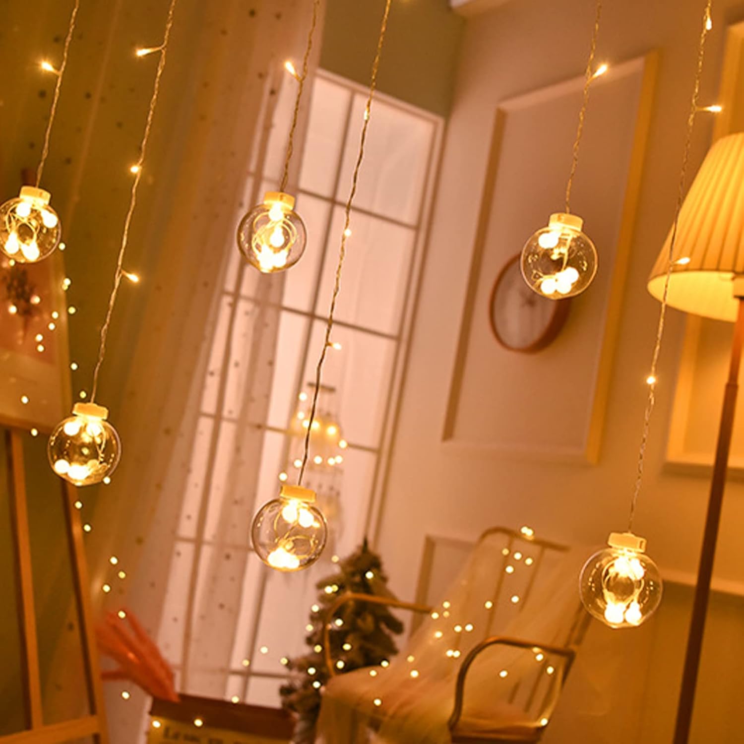 Світлодіодна гірлянда RD-071 штора Кулька в кульці ∙ Гірлянда RD-071 із теплим білим світінням - мініатюра 6