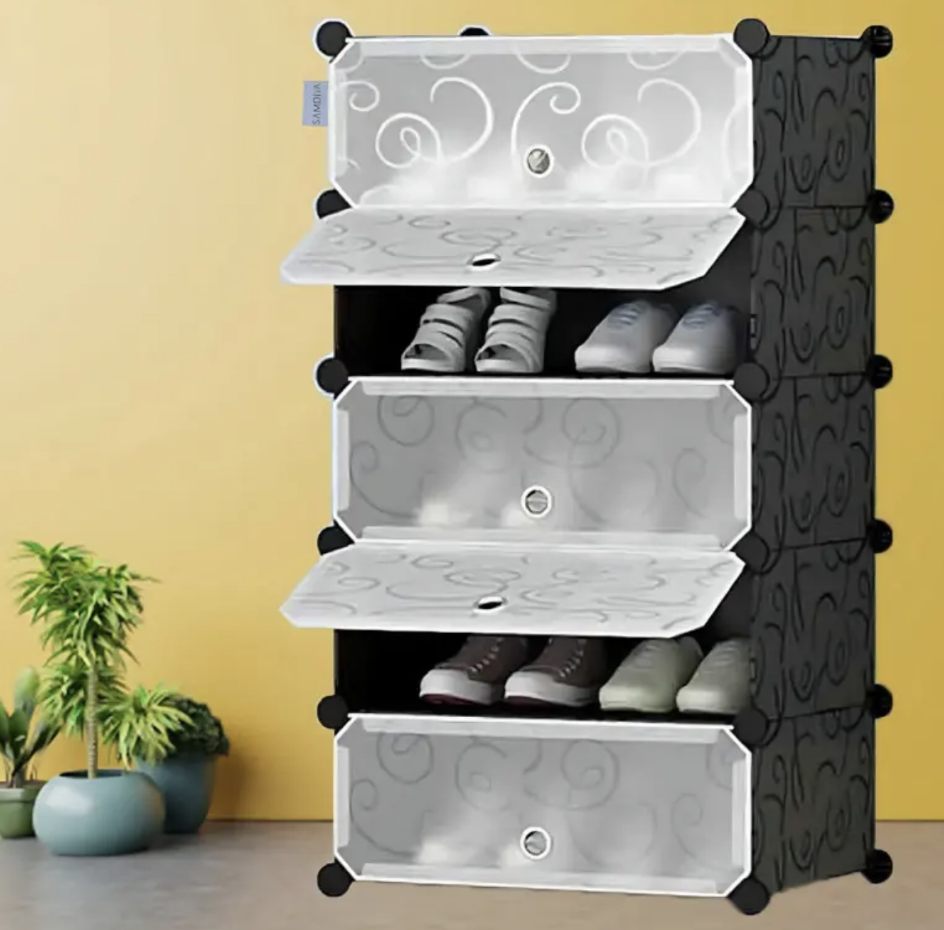 Збірна пластикова шафа-органайзер для дому та квартири 37×37×90 см ∙ Пластикова шафа для взуття 37×37×90 см - мініатюра 9