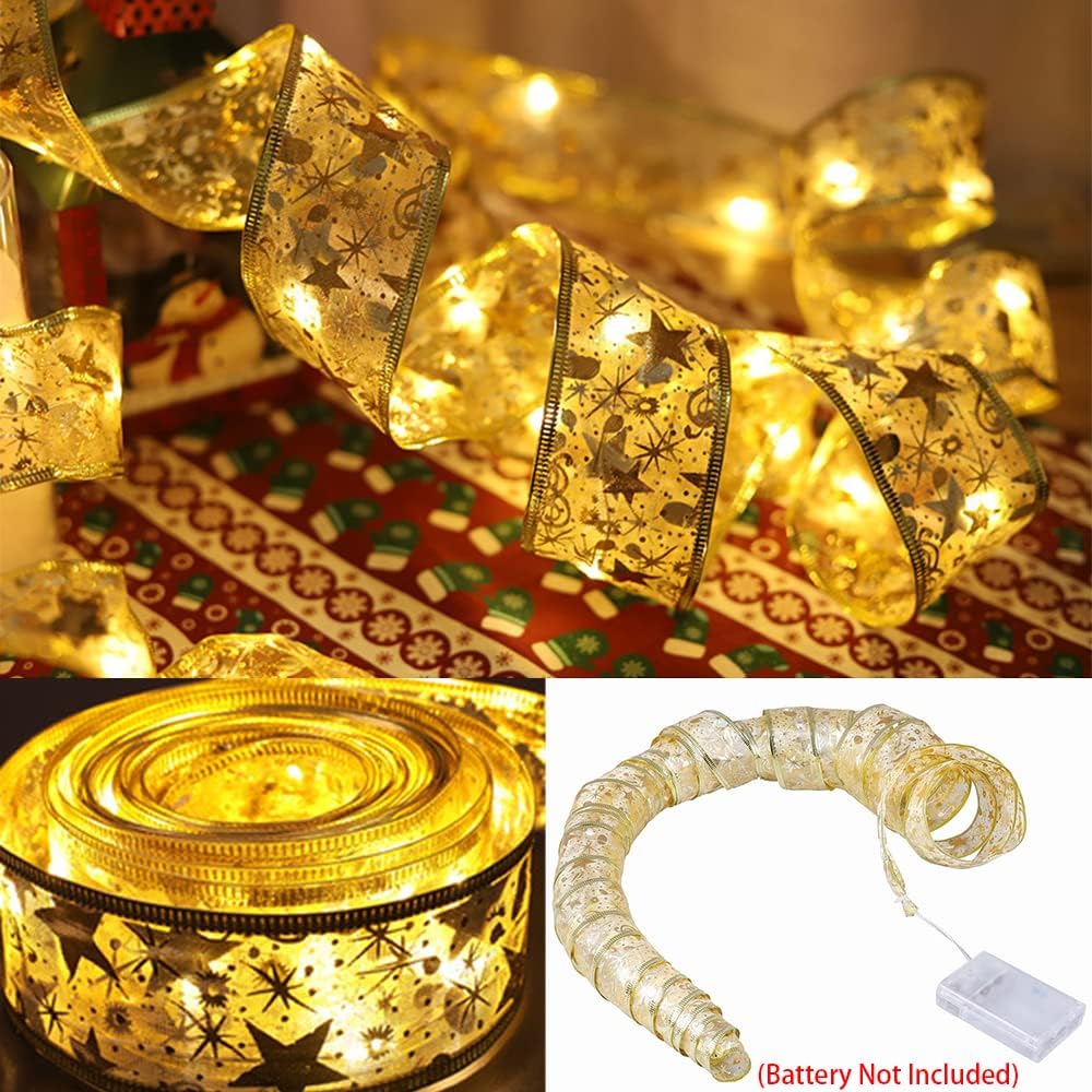 Гірлянда світлодіодна стрічка на ялинку 10 м на батарейках Тепле біле світло ∙ Світлодіодна LED гірлянда 10 м - мініатюра 3