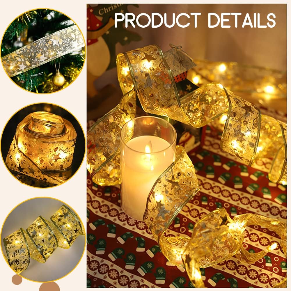 Гірлянда світлодіодна стрічка на ялинку 10 м на батарейках Тепле біле світло ∙ Світлодіодна LED гірлянда 10 м - мініатюра 4