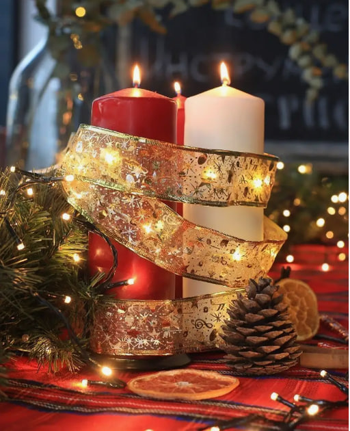 Гірлянда світлодіодна стрічка на ялинку 10 м на батарейках Тепле біле світло ∙ Світлодіодна LED гірлянда 10 м - мініатюра 5