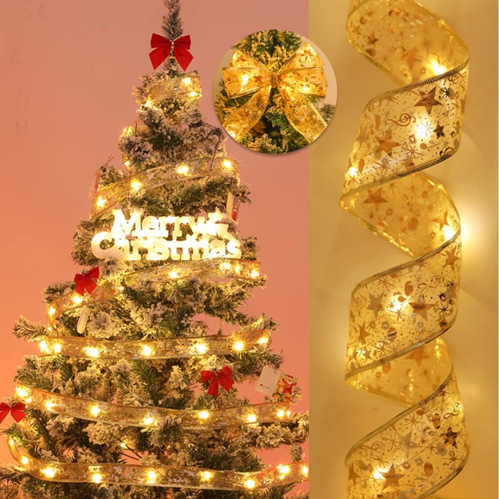 Гірлянда світлодіодна стрічка на ялинку 10 м на батарейках Тепле біле світло ∙ Світлодіодна LED гірлянда 10 м - мініатюра 8