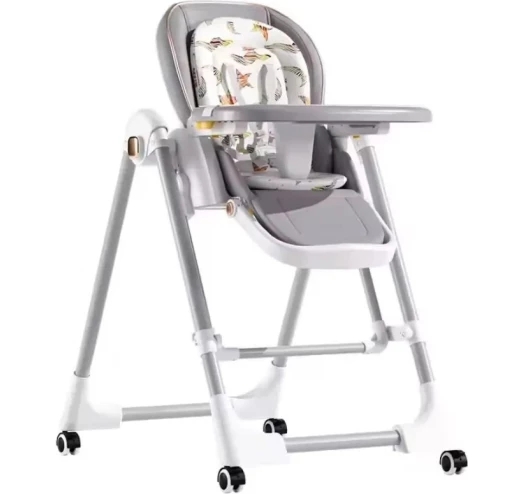 Стільчик-шезлонг для годування BabyChair Z901 з регульованою спинкою та столиком ∙ Шезлонг-стілець BabyChair Z901 з колесами та складною конструкцією