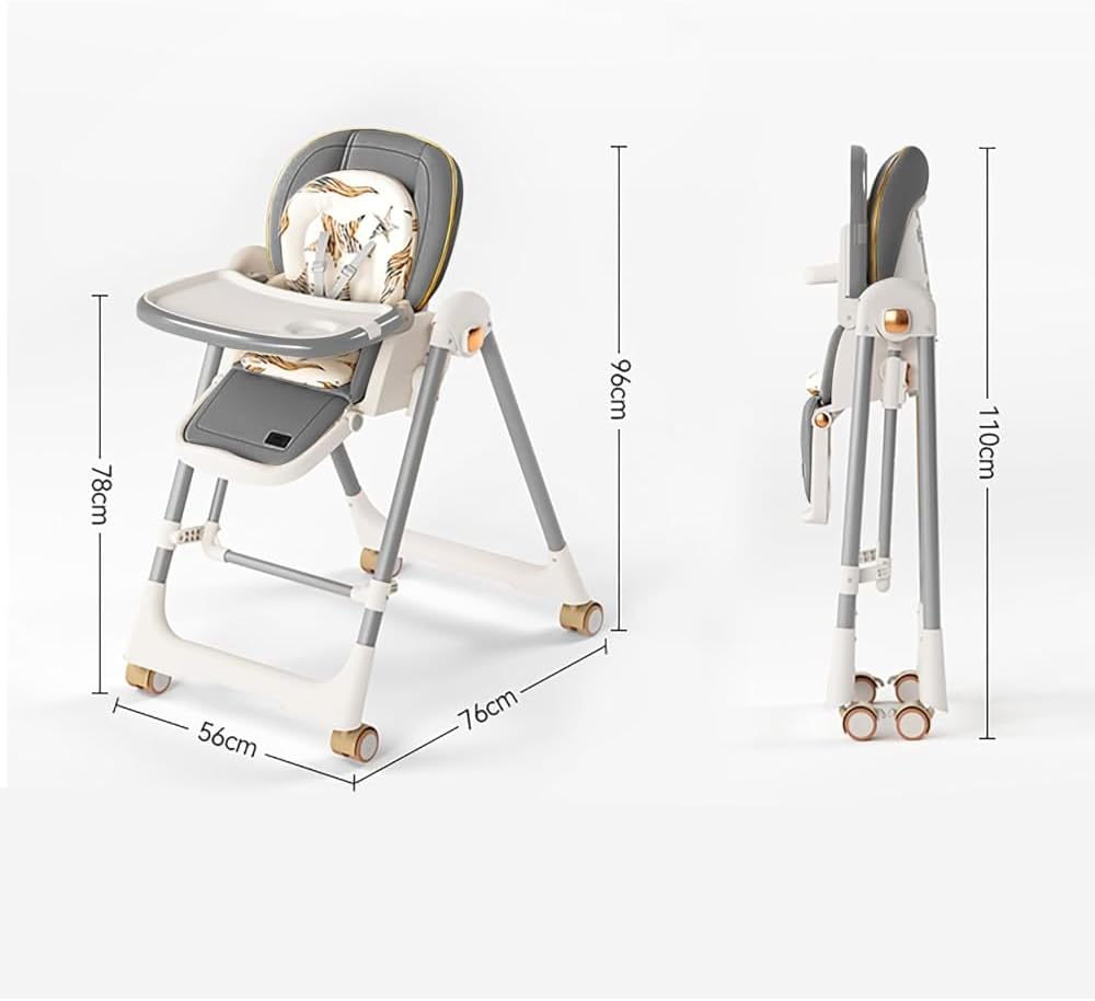 Стільчик-шезлонг для годування BabyChair Z901 з регульованою спинкою та столиком ∙ Шезлонг-стілець BabyChair Z901 з колесами та складною конструкцією - мініатюра 3