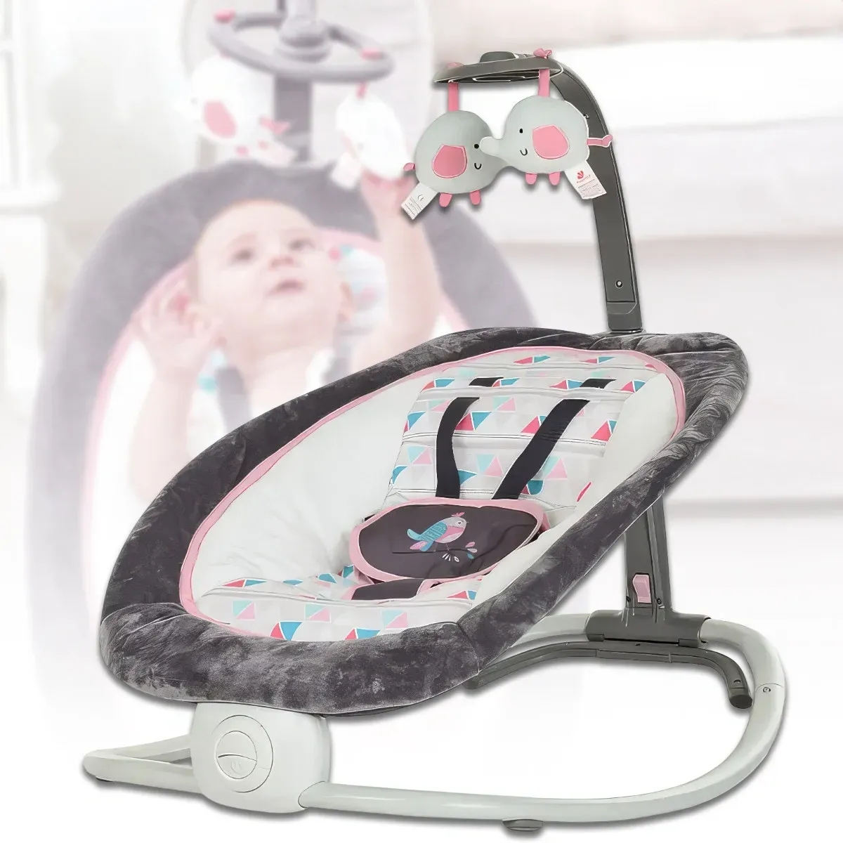 Шезлонг-Качалка Mastela 6917 з мелодіями та підвісними іграшками ∙ Дитячий шезлонг-гойдалка Mastela 6917 – комфорт та розваги для вашої дитини - мініатюра 4