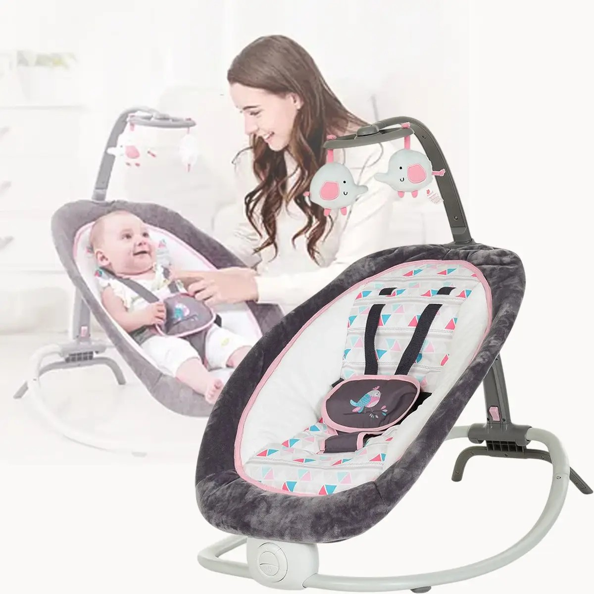 Шезлонг-Качалка Mastela 6917 з мелодіями та підвісними іграшками ∙ Дитячий шезлонг-гойдалка Mastela 6917 – комфорт та розваги для вашої дитини - мініатюра 7