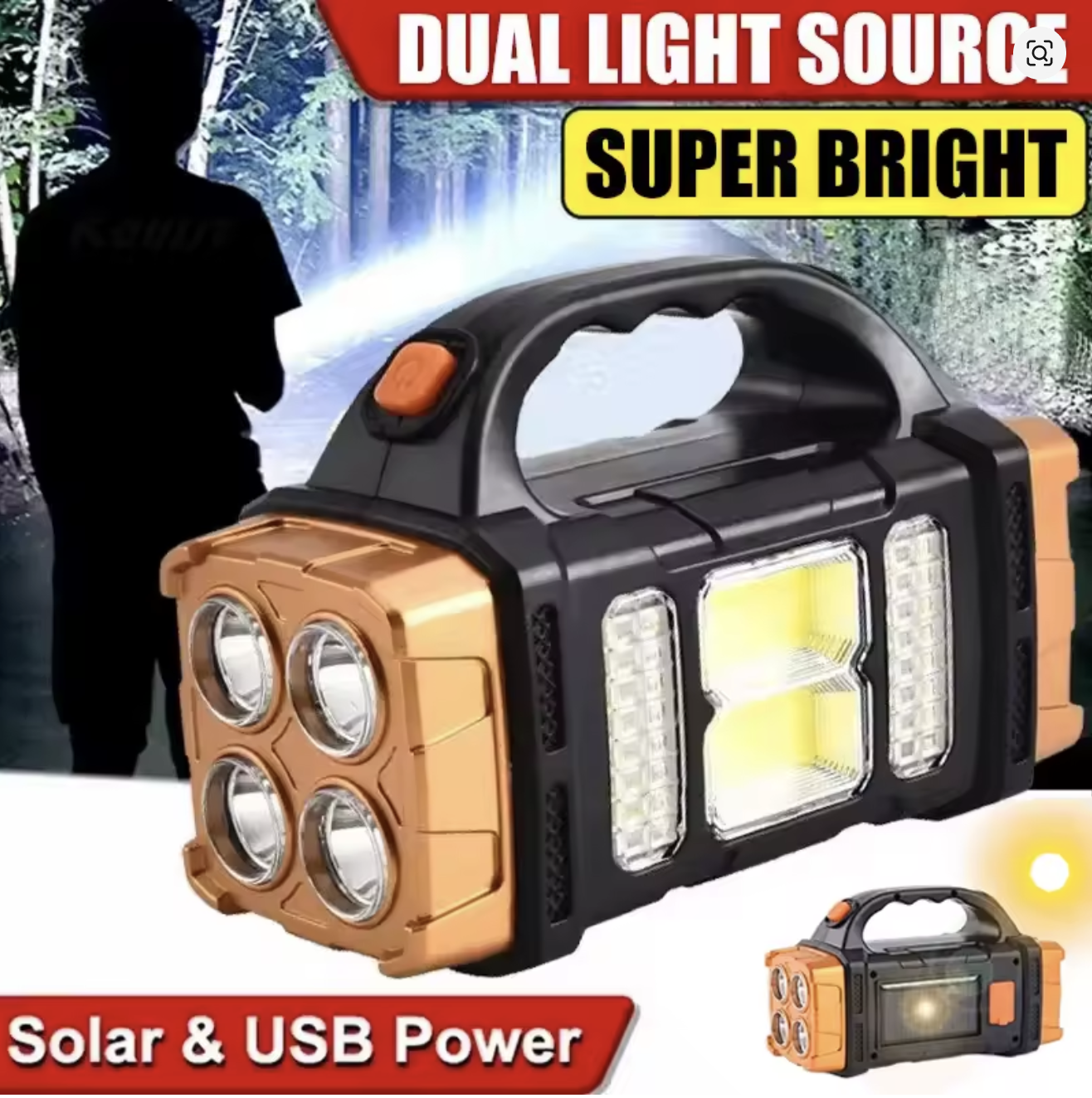 Акумуляторний LED ліхтар-лампа Hurry Bolt HB-2678 з Power Bank на сонячній батареї ∙ Мультифункціональний портативний ліхтар Hurry Bolt HB-2678 - мініатюра 9