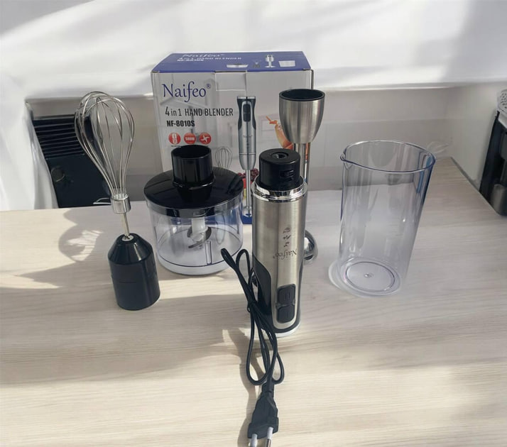 Погружний ручний блендер із нержавіючої сталі Naifeo 4 в 1 HF-8010S ∙ Багатофункціональний блендер Naifeo HF-8010S для кухні - мініатюра 3