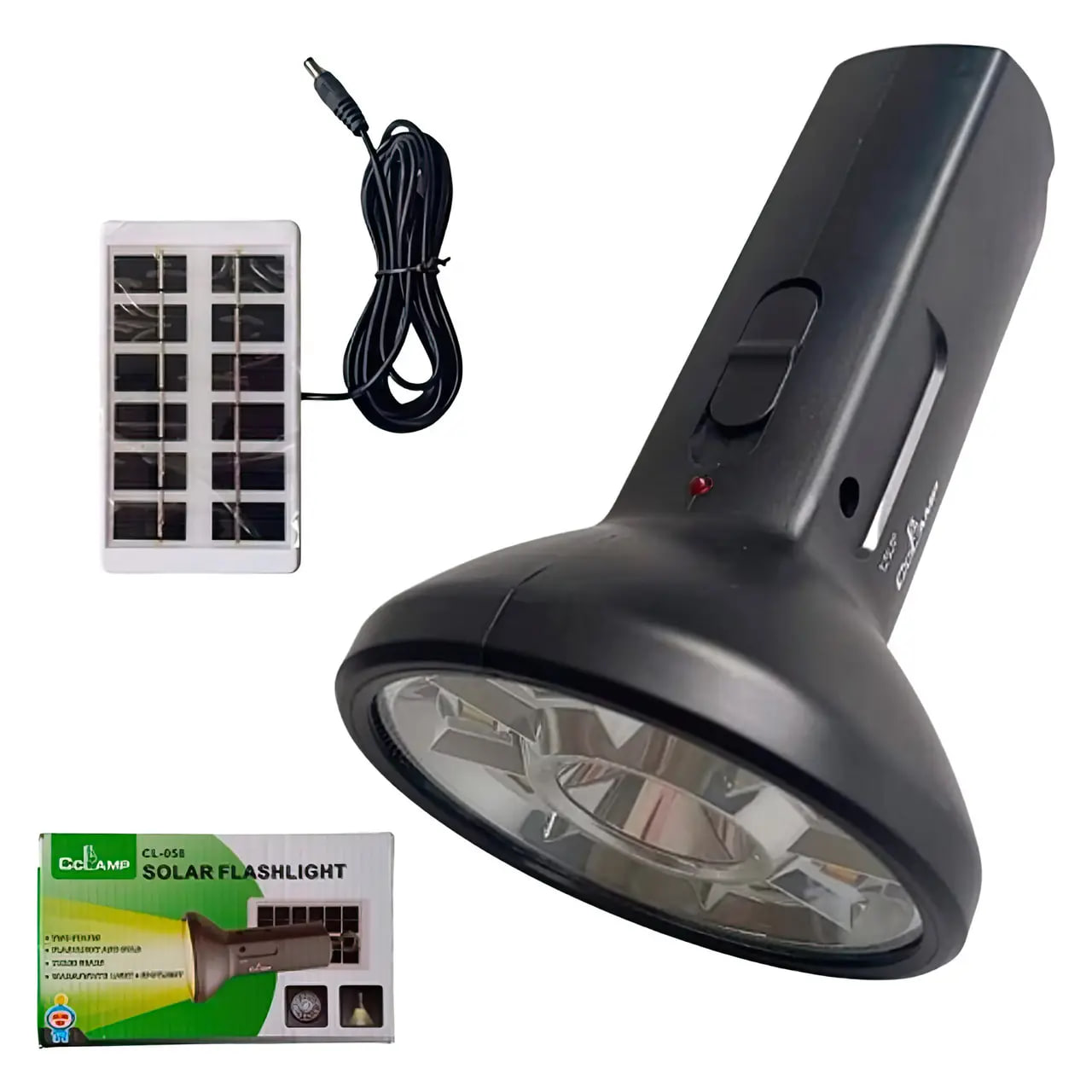 LED світильник на сонячній батареї Solar flashlight CL-058 ∙ Ліхтар Solar flashlight CL-058