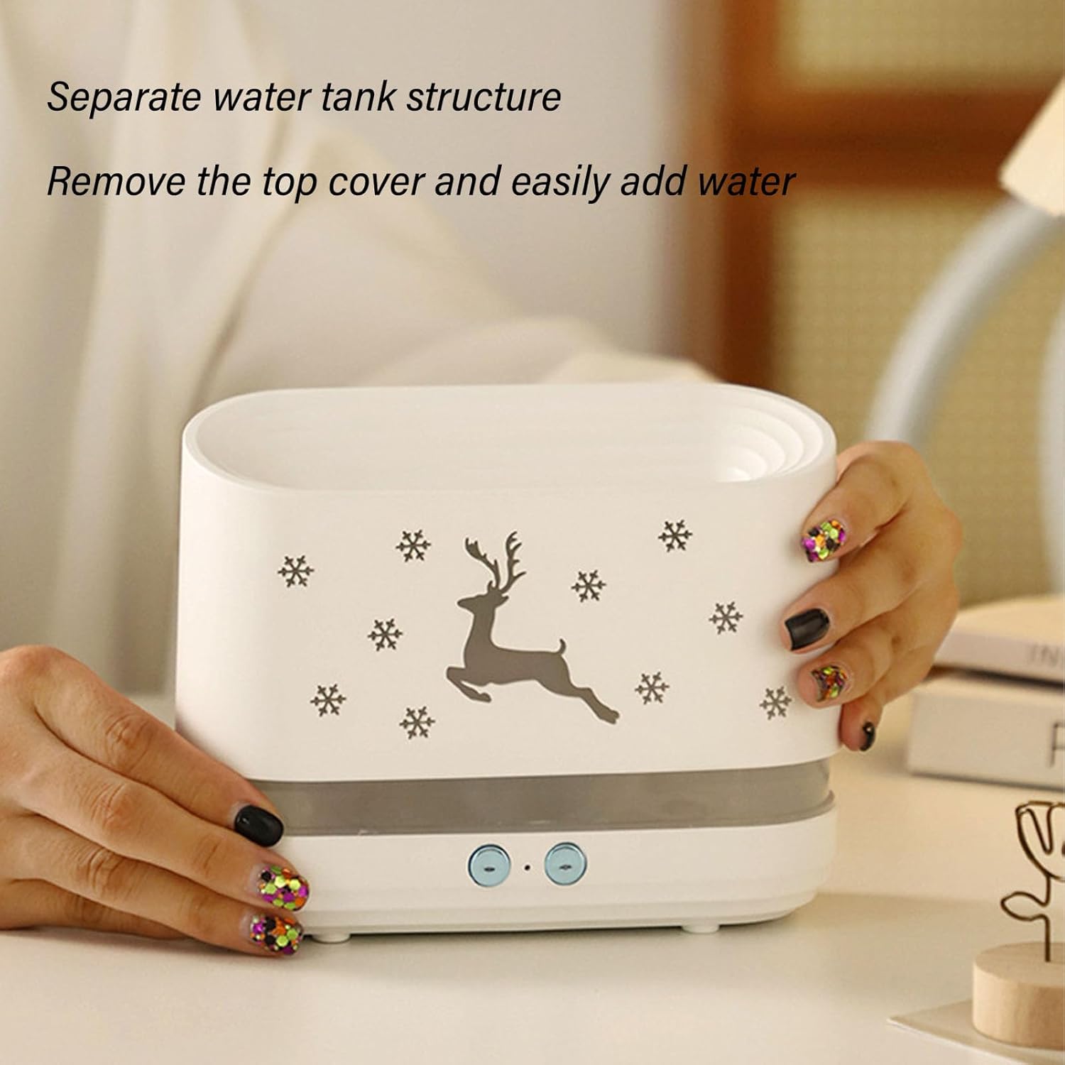 Зволожувач повітря з підсвічуванням та ефектом полум’я EL-JS1 ∙ Ультразвуковий зволожувач повітря EL-JS1 з імітацією вогню - мініатюра 4